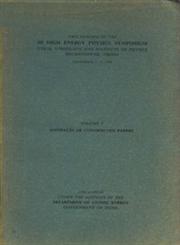 Proceedings of the III High Energy Physics Symposium Utkal University and Institute of Physics Bhubaneswer, Orissa  November 1-5,1976 : Abstracts of Contributed Papers, Vol. 1
