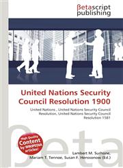 United Nations Security Council Resolution 1900,6136223031,9786136223032
