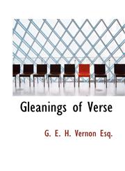 Gleanings of Verse,111085255X,9781110852550