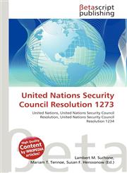 United Nations Security Council Resolution 1273,6135089382,9786135089387