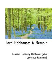 Lord Hobhouse A Memoir,1103497618,9781103497614