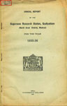 Annual Report of the Sugarcane Research Station, Gudiyattam (North Arcot District, Madras) for the Year - 1935-36