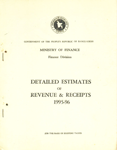 Detailed Estimates of Revenue and Receipts : 1995-96 On the Basis of Existing Taxes