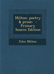 Milton Poetry & Prose; - Primary Source Edition,1294779931,9781294779933
