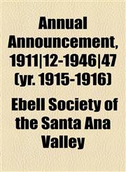 Annual Announcement, 1911|12-1946|47 (yr. 1915-1916),1154610691,9781154610697