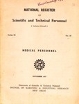 National Register of Scientific and Technical Personnel - Indians Abroad - No. 15 Medical Personnel