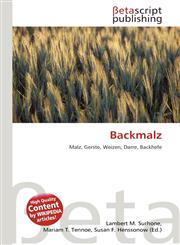 Backmalz,6133253118,9786133253117