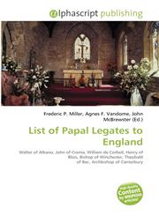List of Papal Legates to England,6135524313,9786135524314