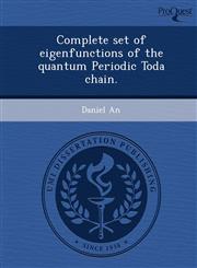 Complete set of eigenfunctions of the quantum Periodic Toda chain.,1243563338,9781243563330