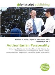 Authoritarian Personality,6130699956,9786130699956