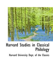 Harvard Studies in Classical Philology,1241663602,9781241663605