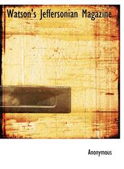 Watson's Jeffersonian Magazine,1140641212,9781140641216
