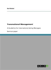 Transnational Management,3640206746,9783640206742