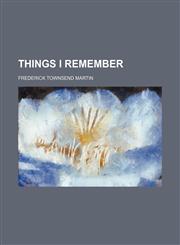 Things I remember,1152812033,9781152812031
