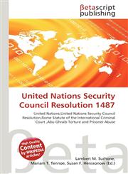 United Nations Security Council Resolution 1487,6136222515,9786136222516