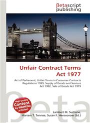 Unfair Contract Terms Act 1977,6134659274,9786134659277