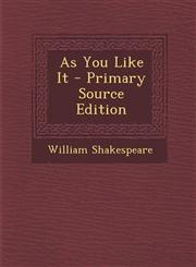 As You Like It - Primary Source Edition,1293096474,9781293096475