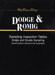 Sampling Inspection Tables Single and Double Sampling 2nd Edition,0471255491,9780471255499