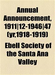 Annual Announcement, 1911|12-1946|47 (yr,1918-1919),1154610705,9781154610703