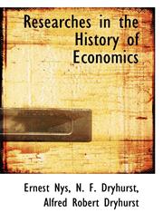 Researches in the History of Economics,1103737600,9781103737604
