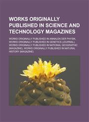 Works originally published in science and technology magazines Works originally published in Annalen der Physik,1233166654,9781233166657