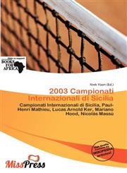 2003 Campionati Internazionali di Sicilia,6137742385,9786137742389