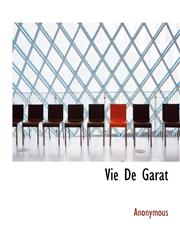 Vie De Garat,1116131587,9781116131581