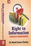 Right to Information Various Dimensions,8184841744,9788184841749