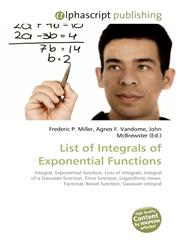 List of Integrals of Exponential Functions,6130290276,9786130290276