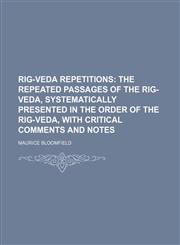 Rig-veda Repetitions,113055855X,9781130558555