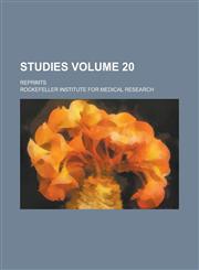Studies; Reprints Volume 20,1236758978,9781236758972