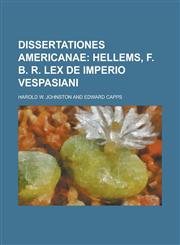 Dissertationes Americanae,1234396750,9781234396756