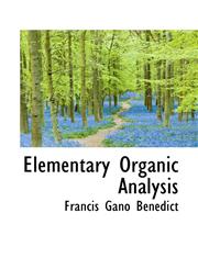 Elementary Organic Analysis,1113505931,9781113505934