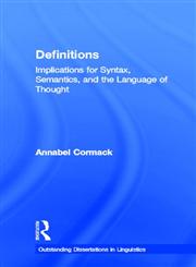 Definitions Implications for Syntax, Semantics, and the Language of Thought,0815331312,9780815331315