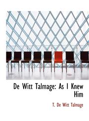 De Witt Talmage As I Knew Him,1140649876,9781140649878