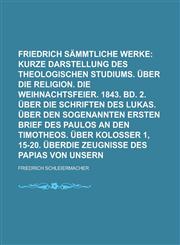 Friedrich Schleiermacher's Sammtliche Werke,1155001478,9781155001470