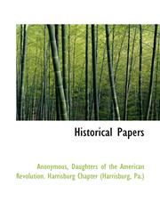 Historical Papers,1117765865,9781117765860