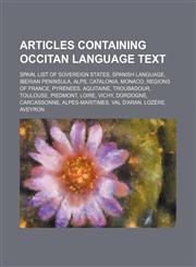 Articles containing Occitan language text Spain, List of sovereign states, Spanish language, Iberian Peninsula, Alps, Catalonia, Monaco,1234575825,9781234575823