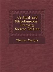 Critical and Miscellaneous - Primary Source Edition,1289546835,9781289546830