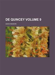 De Quincey Volume 9,1236455800,9781236455802