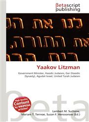 Yaakov Litzman,6131002967,9786131002960