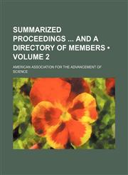 Summarized Proceedings and a Directory of Members (Volume 2),1150006080,9781150006081