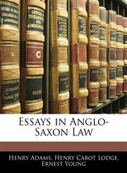 Essays in Anglo-Saxon Law,1141936453,9781141936458