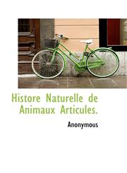 Histore Naturelle de Animaux Articules.,1116084937,9781116084931