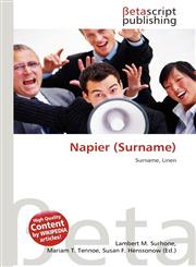 Napier (Surname),6134869252,9786134869256