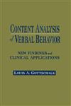 Content Analysis of Verbal Behavior New Findings and Clinical Applications,0805815589,9780805815580