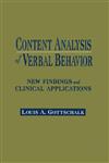 Content Analysis of Verbal Behavior New Findings and Clinical Applications,0805815589,9780805815580