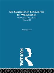 Zyrian Loanwords in Vogul (Uralic and Altaic Series),0700709096,9780700709090