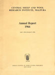 Central Sheep and Wool Research Institute Annual Report - 1966