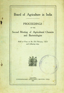 Proceedings of the Second Meeting of Agricultural Chemists and Bacteriologists : Held at Pusa on the 7th February - 1921and Following Days